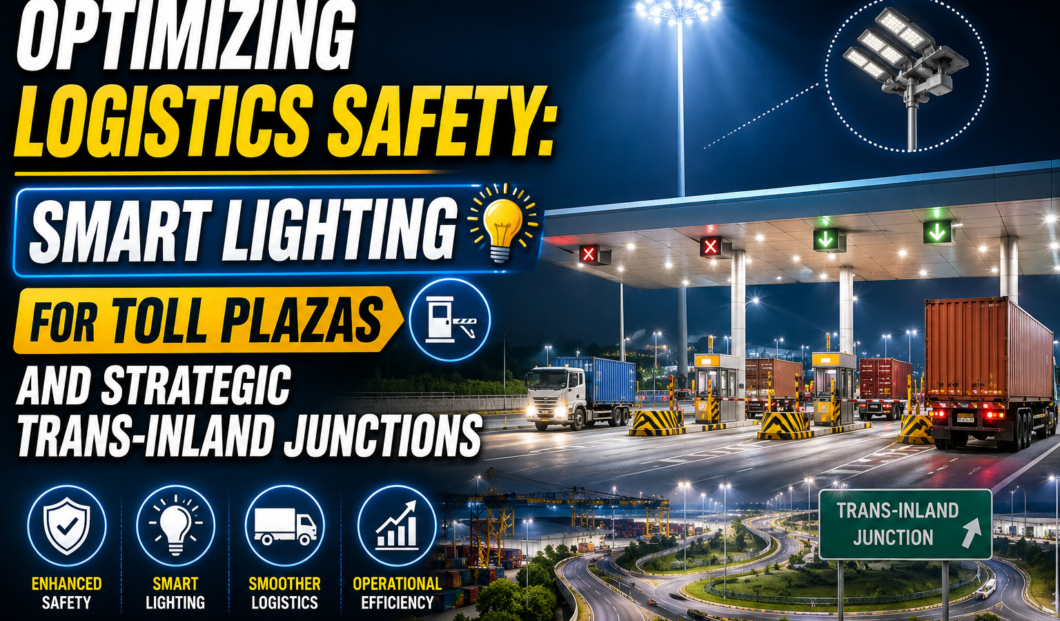 Optimizing Logistics Safety: Smart Lighting for Toll Plazas and Strategic Trans-Inland Junctions