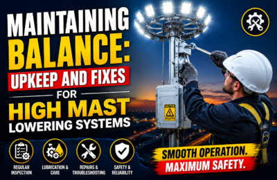 Maintaining Balance: Upkeep and Fixes for High Mast Lowering Systems