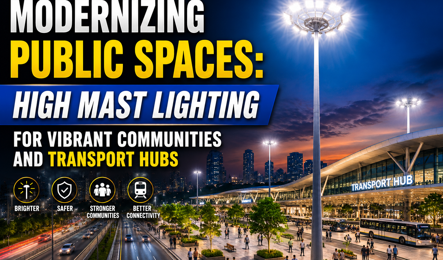 Modernizing Public Spaces: High Mast Lighting for Vibrant Communities and Transport Hubs