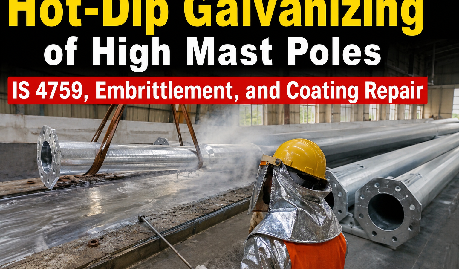 Hot-Dip Galvanizing of High Mast Poles: IS 4759, Embrittlement, and Coating Repair