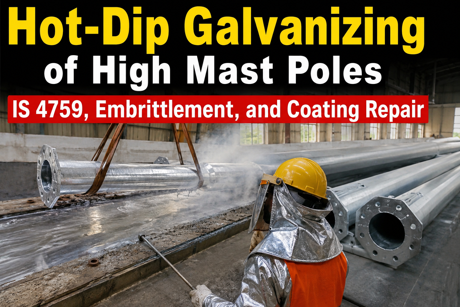 Hot-Dip Galvanizing of High Mast Poles: IS 4759, Embrittlement, and Coating Repair
