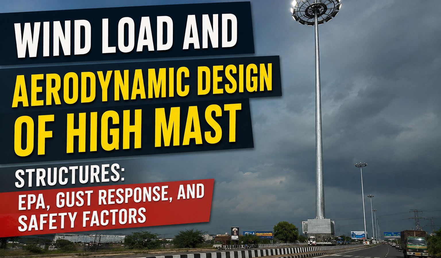 Wind Load and Aerodynamic Design of High Mast Structures: EPA, Gust Response, and Safety Factors