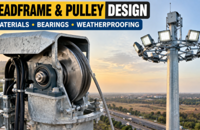 Headframe and Pulley Design for High Mast Lighting: Materials, Bearings, and Weatherproofing