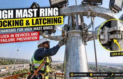 Docking and Latching Mechanisms for High Mast Rings: Lock-In Devices and Failure Prevention